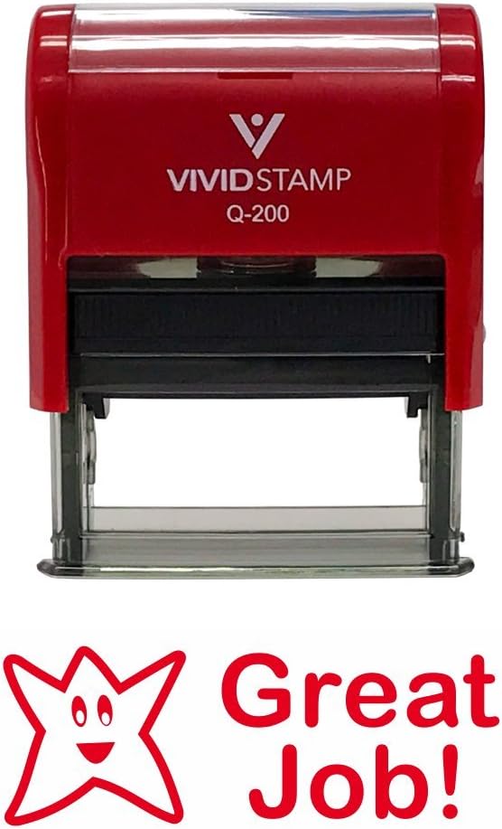Great Job Teacher Self Inking Rubber Stamp (Red Ink) - Medium