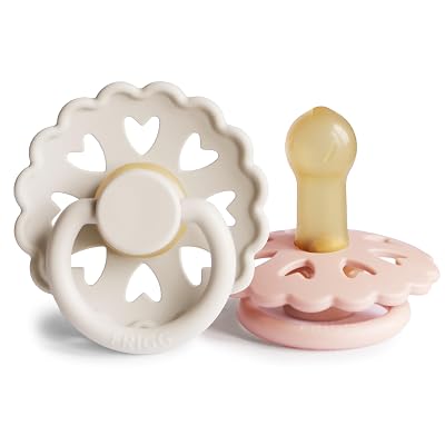 FRIGG Andersen Fairytale Natural Rubber Baby Pacifier | Made in Denmark | BPA-Free CreamBlush, 6-18 Months