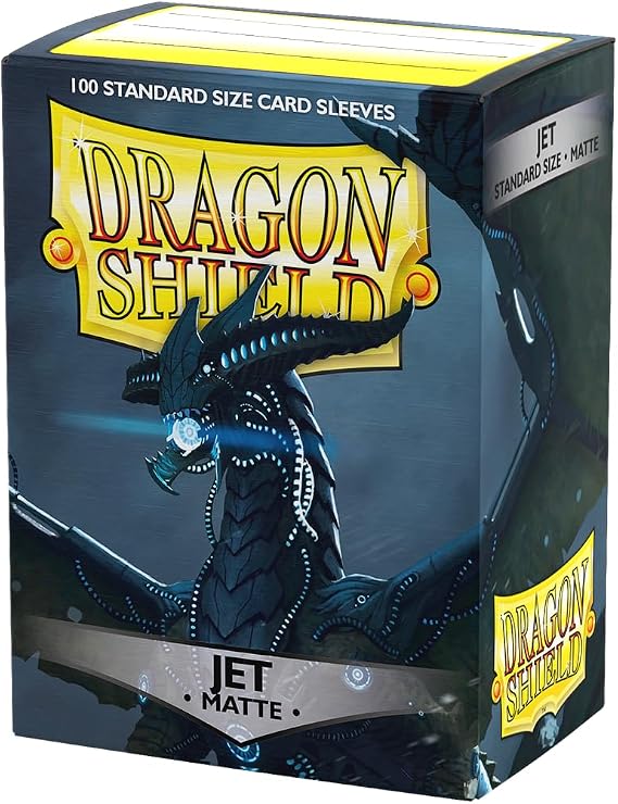 Arcane Tinmen ART11024 Sleeves: Dragon Shield Matte Jet (100) Standard Size 100pk-Jet, Black