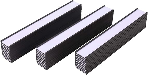 C Channel Magnetic Labels Holders 30 Pack 0.75''x 6'' for Metal Racks