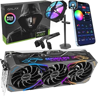 GALAX GeForce RTXTM 4080 SG 1-Click OC, Xtreme Tuner App Control, 16GB, GDDR6X, 256-bit, DP3HDMI 2.1DLSS 3Gaming Graphics Card with Graphics Card Brace Support