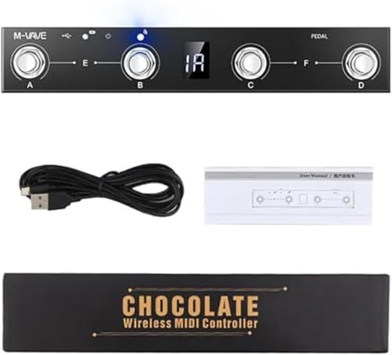 chocolate MIDI BT Wireless MIDI Controller Rechargeable 4 Buttons Portable MIDI Foot Controller Pedal APP Control