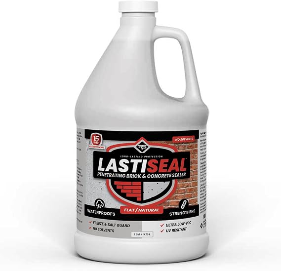 LastiSeal Brick & Masonry Sealer Deep-Penetrating Sealer for Brick, Concrete, Stone & Masonry Water-Resistant Protection for Interior & Exterior Surfaces 15-Year Service Life (1 Gallon)