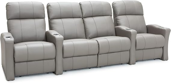 Seatcraft Napa Home Theater Seating Gray Row of 4 Middle Loveseats