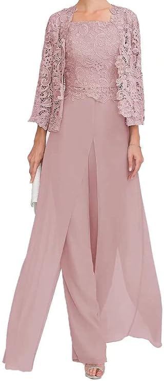 Mother of The Bride Pants Suits 3 Pieces Outfit Set Evening Gowns for Women Mother of The Groom Dresses LS40