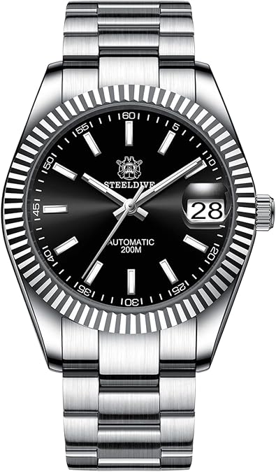 SteeldiveAU Steeldive SD1933, Datejust, Fluted Bezel, NH35, AR Sapphire, Lume,200m Diver, Diving, BNIB