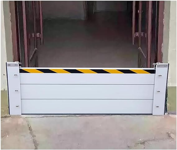 40cm 60cm Height Aluminium Flood Prevention Barriers For Home Doors, Flood Control Baffle With Reflective Tape, Removable Flood Control Retaining Wall ( Color : H 60cm/2.0ft , Size : L 1.3m/4.3ft )