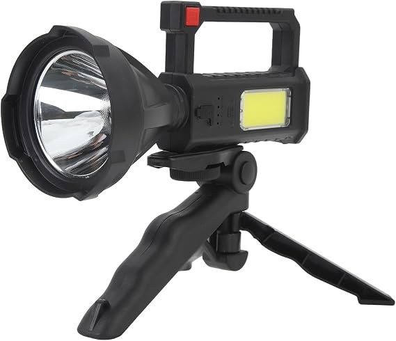 LED Searchlight Strong Bright Long Range Lighting Waterproof Handheld Spotlight Flashlight with Multifunction Bracket