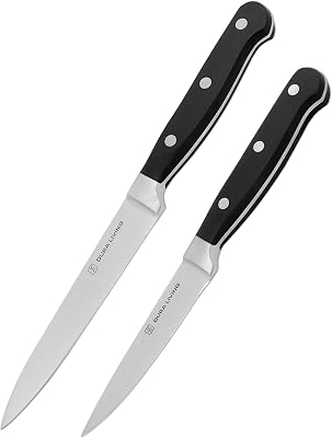 DURA LIVING 2-Piece Premium Kitchen Knife Set - Ultra-Sharp 5 Utility Knife & 3.5 Paring Knife, High Carbon Stainless Steel, Forged for Precision, Multipurpose Cooking Knives with Ergonomic Handles