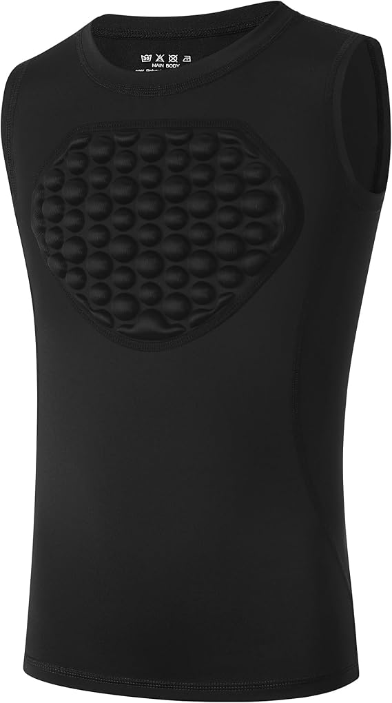 Youth Baseball Chest Protector Padded Compression Shirt Heart Sternum Guard Football Baseball Softball Lacrosse Goalies