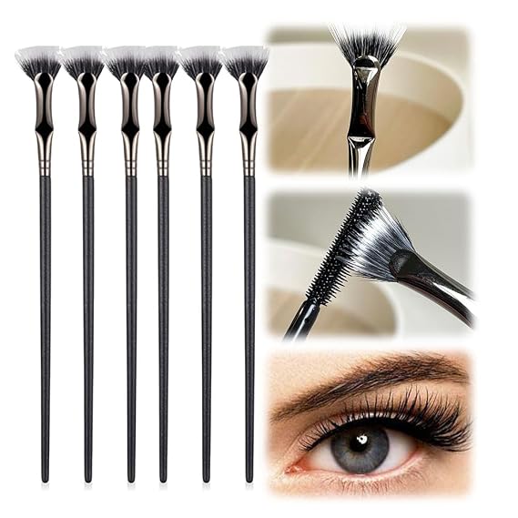 Folding Angle Scalloped Lash Brush,Mascara Brush Eyelash Comb Separator for Upper Lower Eye Lash,Foldable Curled Eyelash Brush Eye Makeup Tools (6 PCS)