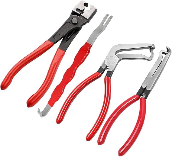 4PCS Electrical Disconnect Pliers for Car, 37960 Straight 13120 37980 60 Vehicle Circuit Connector Separator Tool with Non-Slip Handle, Fuel Line Clip Pipe Pliers, Universal Fit