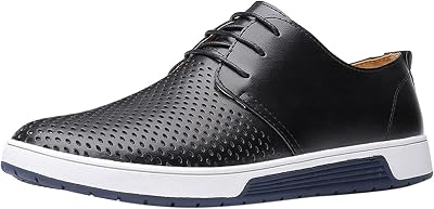 BORAMAX Mens Casual Non-Slip Oxford Shoes -Mens Flat Fashion Breathable Business Formal Dress Sneakers Dress Shoes for Men