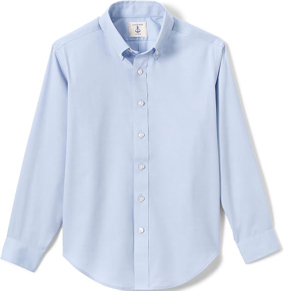 Lands' End School Uniform Boys Long Sleeve No Iron Pinpoint Dress Shirt