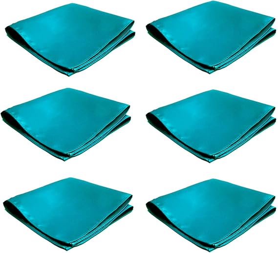 FOMANN Mens Pocket Squares Handkerchief 6 PK Wedding Party Solid Color Handkerchiefs