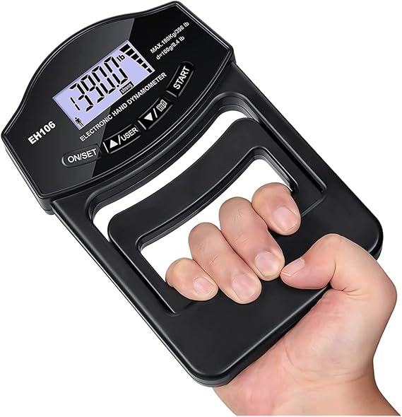 Digital Force Gauge,Dynamometer, Grip Strength Tester 396Lbs/180Kg Digital Hand Dynamometer Grip Strength Meter USB LCD Screen Hand Grip Dynamometer widely used in electronics,building hardware,texti