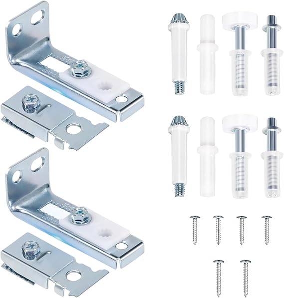2 Pack Bi-Fold Door Hardware Repair Kit Easy Installation Bifold Door Track Kit Folding Doors Replacement Parts Wide Application Repair Replacement Part Include Top Bottom Pivots Bracket & Guide Wheel