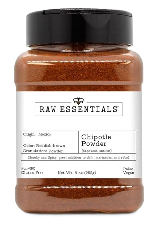 Raw Essentials Chipotle Powder, 9 Ounce Bottle | Smoky and Spicy, Great Addition to Chili, Marinades, and Rubs, Non GMO, Gluten Free, Paleo and Vegan