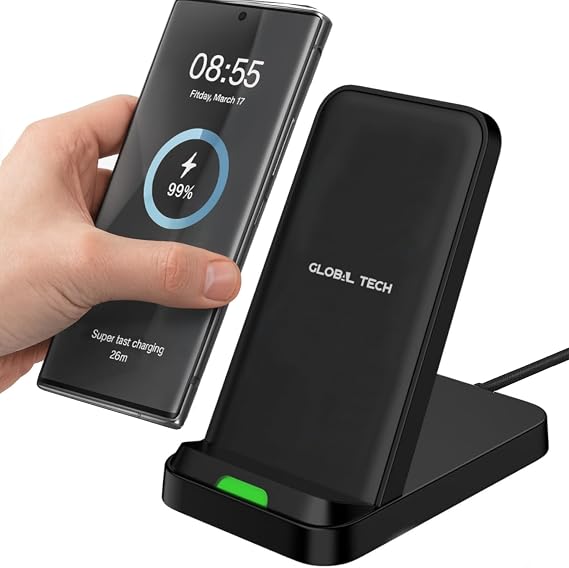 Wireless Charger for Samsung Phones, 15W Fast Wireless Charging Stand for Samsung Galaxy S26,S25,S24,S23,S22,S21,S20,S10 | Note 20,10,9,8 | Z Flip 7,6,5,4 | Z Fold 7,6,5,4