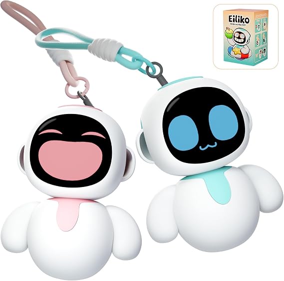 ENERGIZE LAB Eiliko Lover Set + Mystery Swappable Themed Bodies - Portable Robot with AI, Fun Electronic Pendant Toys, Gifts for Couples and Best Friends.