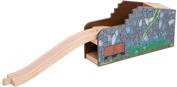 Orbrium Wooden Train Tracks Accessories Secret Mine Tunnel Compatible with Major Wooden Railways Including Thomas and Friends Brio IKEA Melissa & Doug for Kids Age 3+ Boys Girls