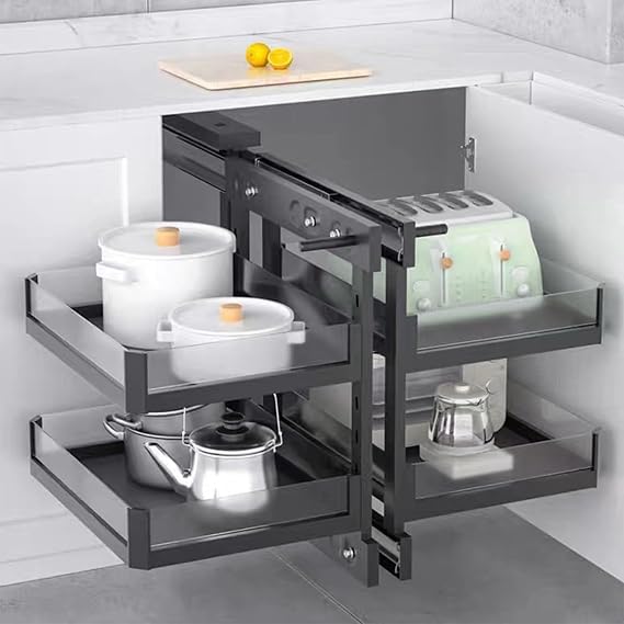 Kitchen Cabinet Blind Corner Pullout Organizer Pull Out with 4 Baskets Shelf Slide Out Cabinet Organizer for Home, Kitchen,Left and right universal 900