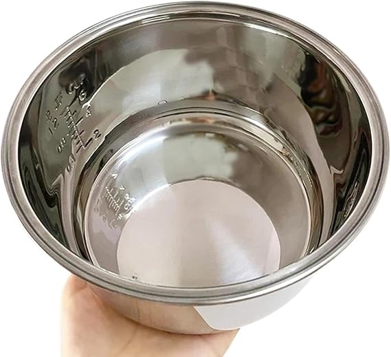 Rice Cooker Inner Pot, Compatible for Zojirushi NS-TSC10 304 Stainless Steel Rice Cooker Inner Pot, Replacement Inner Bowl for Multi-Cooker, Uncoated & Dishwasher Safe, Even Heating