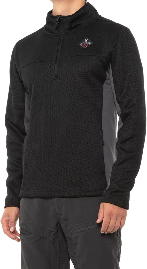 Spyder Men's Outbound 1/4 Zip Core Pullover Sweater, Black Medium