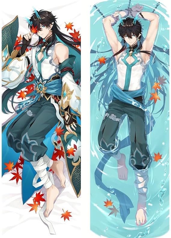 Dan Heng Imbibitor Lunae Cosplay Dakimakura Hugging Body Pillow Case, Anime Otaku Pillowcover 2-Side HD Pillowcase Cover 59 x 20 Inch (Color 1)