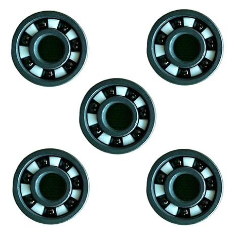 Full Ceramic 608 Bearing ZrO2/Si3N4 Ceramic Inline Speed Skates Bearings 7 Beads 608RS Fast Bering(16 pcs Black Ceramic)