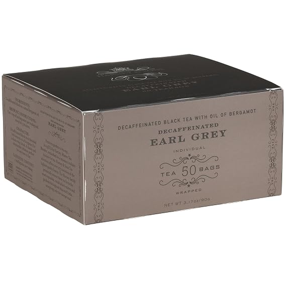 Harney & Sons Decaf Earl Grey Black Tea Bags, 50 Count