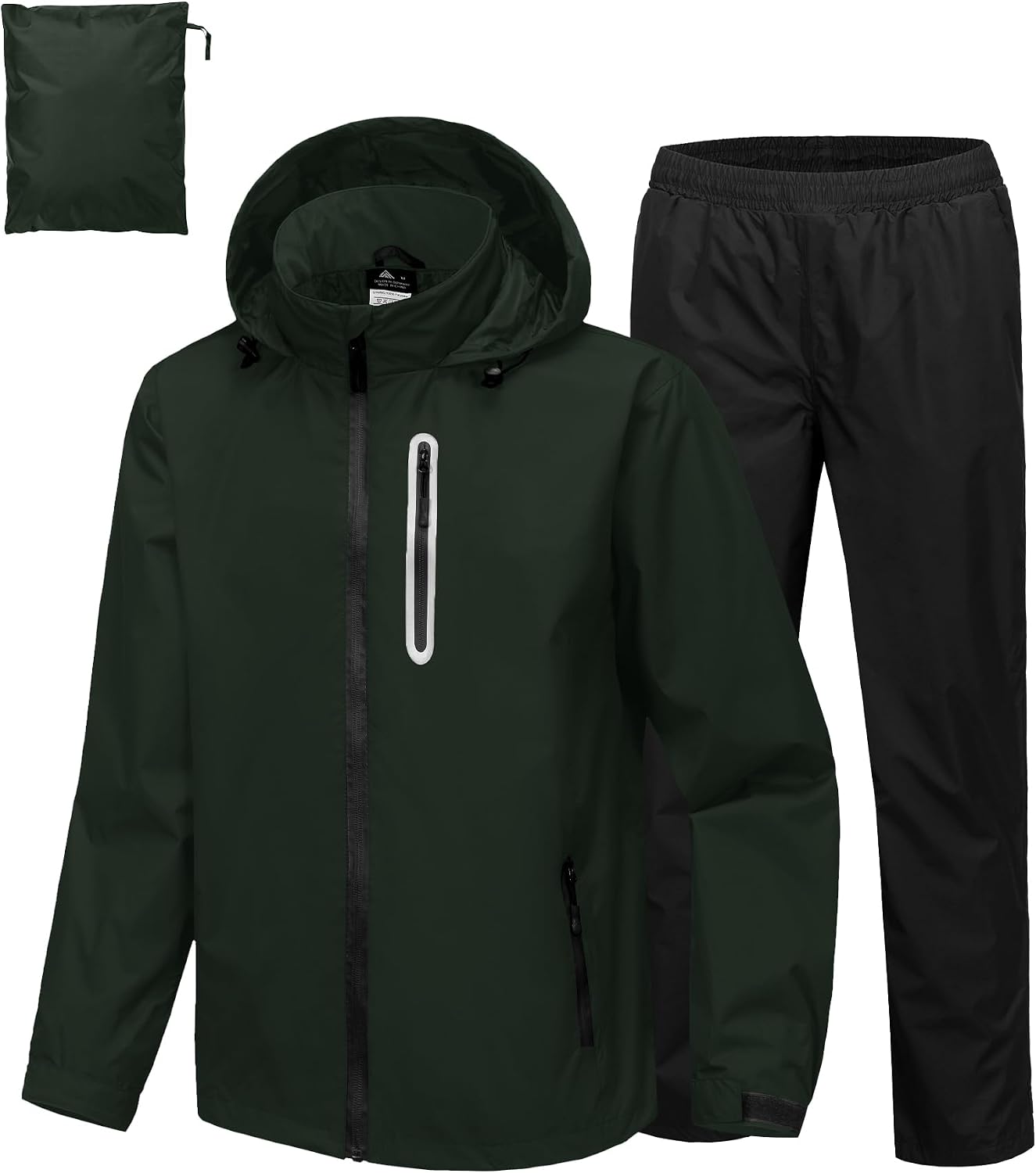 SWISSWELL Mens Waterproof Golf Rain Suit Rain Gear Jacket and Pant Outdoor Lightweight Hooded Raincoat