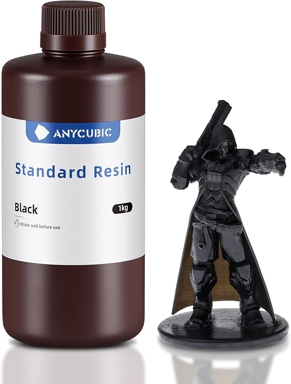 ANYCUBIC 3D Printer Resin, 405nm High Precision Fast Curing UV Photopolymer Resin for LCD 3D Printing, 1kg Black