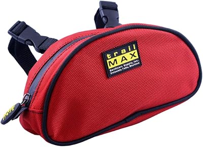 TrailMax 500 Series Saddle Bag for Horse Trail Riding; Pommel Pocket Western & Endurance Saddles; Cellphone Horn Bag; Trail Riding Cellphone Pommel Pocket; Lava Red