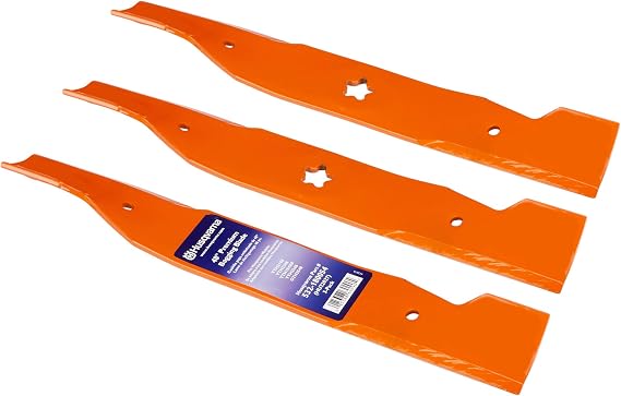 Husqvarna 48-Inch High-Lift Bagging Lawn Mower Blade, Lawn Mower Parts Riding Mowers, Replacement for OEM Part No. 180054, Orange, Pack of 3