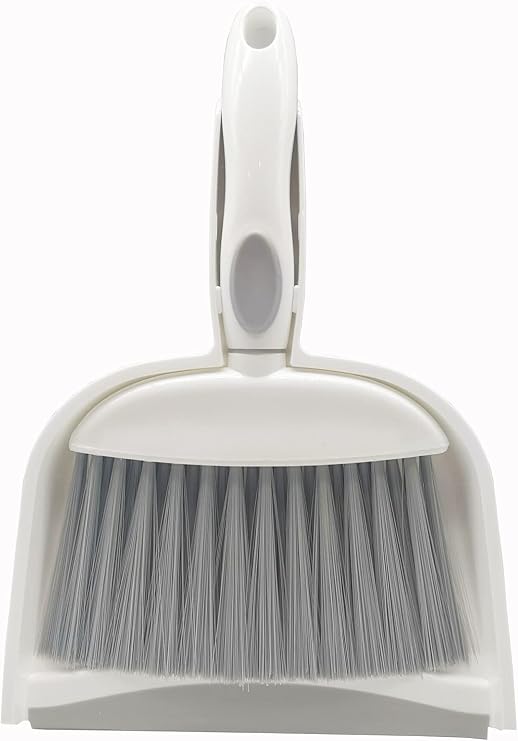 Mini Broom and Dustpan Set-Mini Whisk Set for Desk, Housekeeping, Office, Kitchen, Pet Nest, etc.,Daily Cleaning Necessity Plastic Mini Dustpan Set (Gray)
