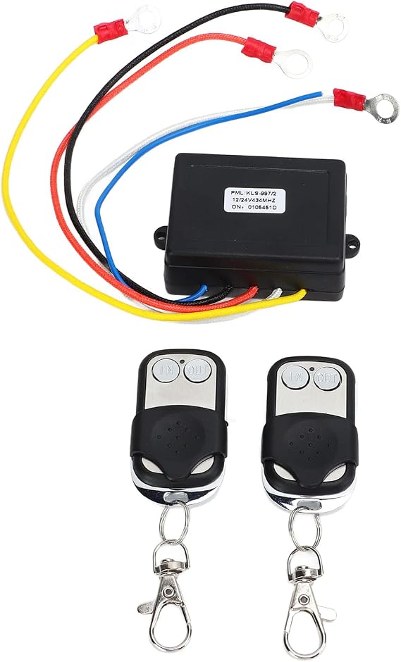 Wireless Winch Remote Control Kit, Wireless Winch Controller Universal for Truck ATV SUV, Remote Control Switch, 12V 24V
