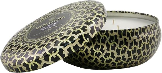 Voluspa Suede Noir 3 Wick Tin Candle