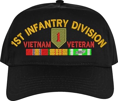 1st Infantry Division Vietnam Veteran Embroidered Cap with Ribbons