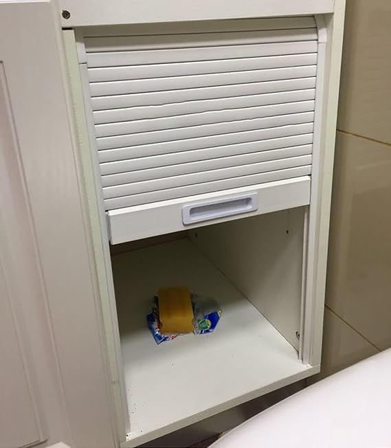 1/2'' Slat Tambour Door Kit ABS, Small Roll Up Cabinet Folding Doors for Kitchen/Appliance Garage/Campervan, 24'' 16 20 28 32 Inch Wide Storage Bins Replacement Panle(16x27inch/40.6x68.6cm)