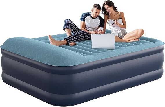 Lavisx Queen Air Mattress 20 Top Pillow with Built in Pump, 2 Mins High Speed Inflation Luxury Auto Stop Pump Blow Up Mattress Comfort Air Bed, Colchones Inflables