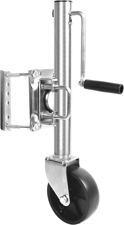 MaxxHaul 10" Lift Swing Back Trailer Jack - 1,000 lb Capacity Heavy Duty Bolt-On Trailer Tongue Jack with 6" Smooth-Rolling Wheel and Side Wind Handle (70148)