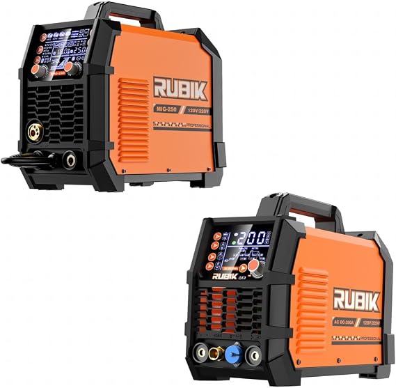 RUBIK Aluminum 250Amp MIG Welder-5 in 1 MIG/Stick/Lift TIG Welder and AC DC 200A TIG Welder with Pulse, 6 in 1 Aluminum Welder