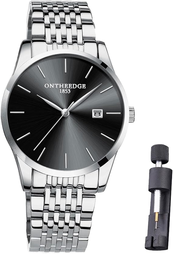 Men's Watch Stainless Steel Waterproof Classic Large Dial Minimalist Watch Man Analogue Quartz Men's Watches Blue