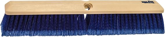 Bon 84-962 Truck Wash and Concrete Finish Brush 24" Blue Flagged Styrene Bristles Chemical Resistant Broom Thread