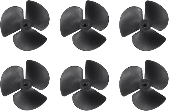sourcing map 6Pcs RC Boat Propeller, 3 Blades Propellers 1.9mm Hole Dia 40mm OD CW Clockwise Rotating Drill Propeller for RC Boat, DIY Ship Model, Black