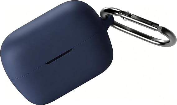 Geiomoo Silicone Case for Anker Soundcore C50i, Soft Flexible Scratch Resistant Protective Cover with Carabiner (Navy Blue-1)