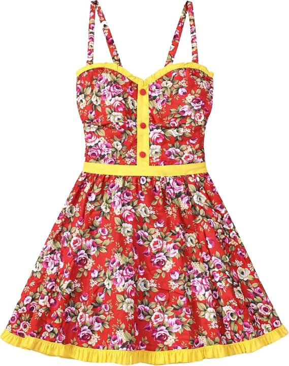 Sourpuss Red Rosey Luau Dress from Clothing (Small)