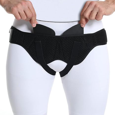 Hernia Belt for Men. Hernia Belt Men - Hernia Support with 2 Removable Compression Pads (Both Sides). Adjustable Fracture Belt (Pain Relief Bandage) (XL)