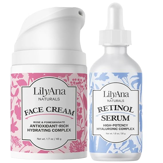 LilyAna Naturals Face Cream 1.7oz and Retinol Serum 1oz Bundle